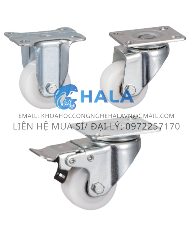 Bánh xe PP Trắng 2 Vòng Bi 50mm (2 inch)