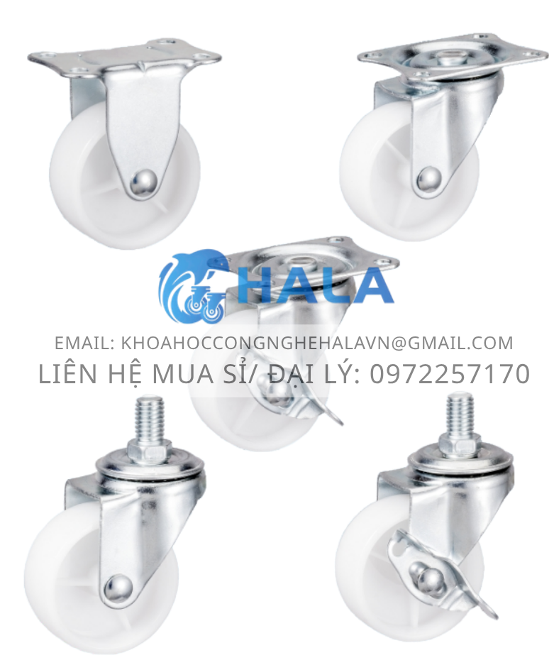 Bánh xe PP Trắng 40mm (1.5 inch)