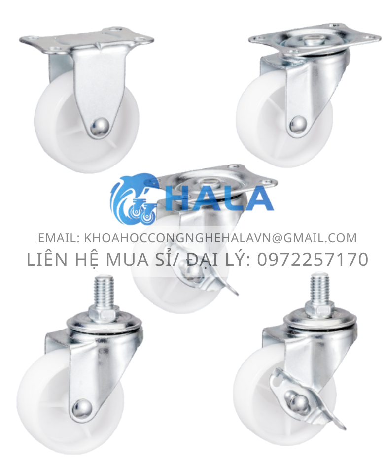 Bánh xe PP Trắng 65mm (2.5 inch)