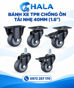 Bánh xe TPR Chống Ồn Tải Nhẹ 40mm (1.6")
