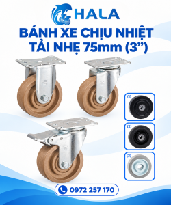 Bánh xe Chịu Nhiệt Tải Nhẹ 75mm (3")