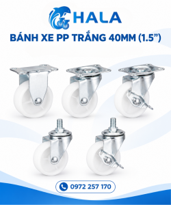 Bánh xe PP Trắng 40mm (1.5")