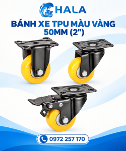 Bánh xe TPU Màu Vàng 50mm (2")
