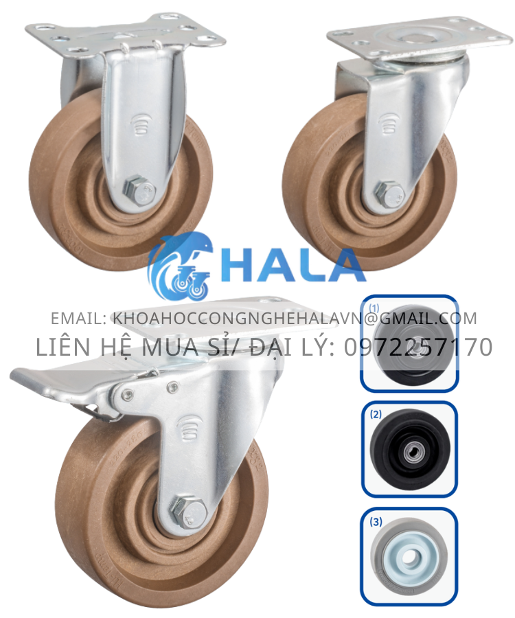 Bánh xe Chịu Nhiệt Tải Nhẹ 75mm (3